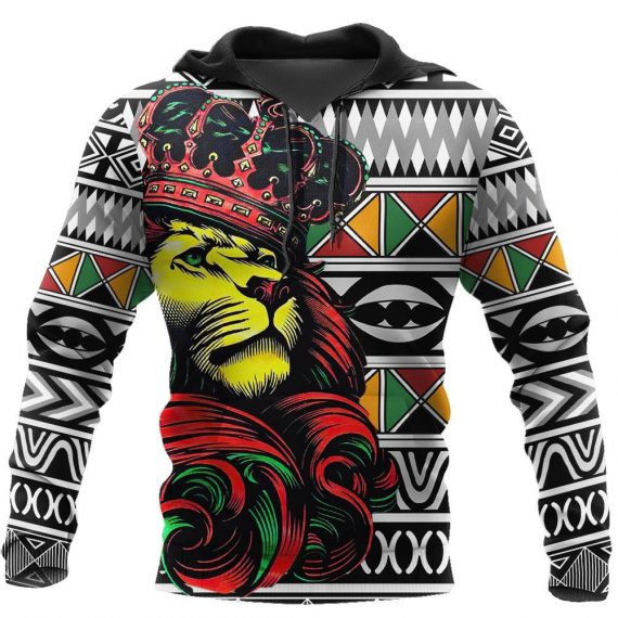 Unisex Hoodie All Over Print Lion Gifts African Lion Pattern Us Unisex Size Hoodie