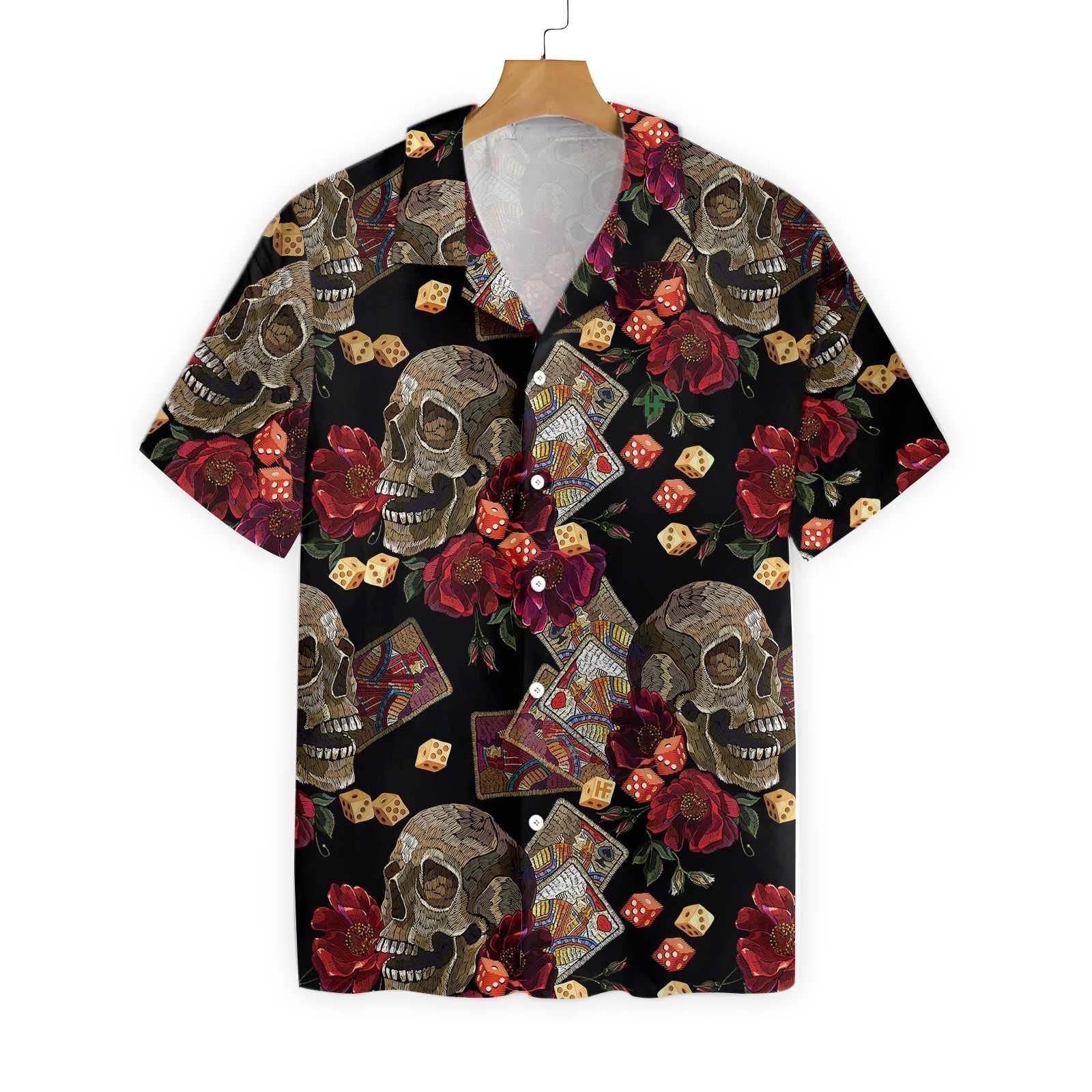 Casino Skull Colorful 1802 Hawaii Shirt Ha39096