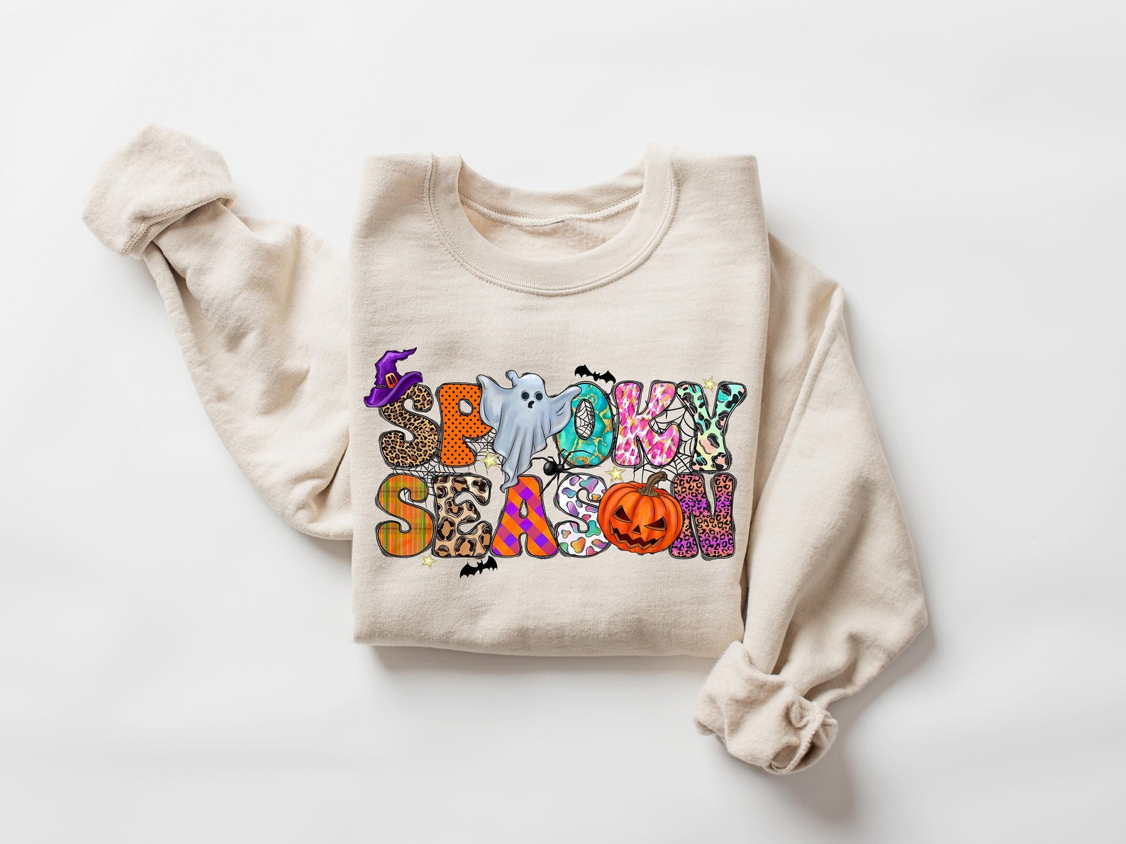 Spooky Season Ghost Sweatshirt, Ghost Sweatshirt, Halloween Favorite, Cute Ghost Sweatshirt, Halloween Gift, Spooky Season Shirt