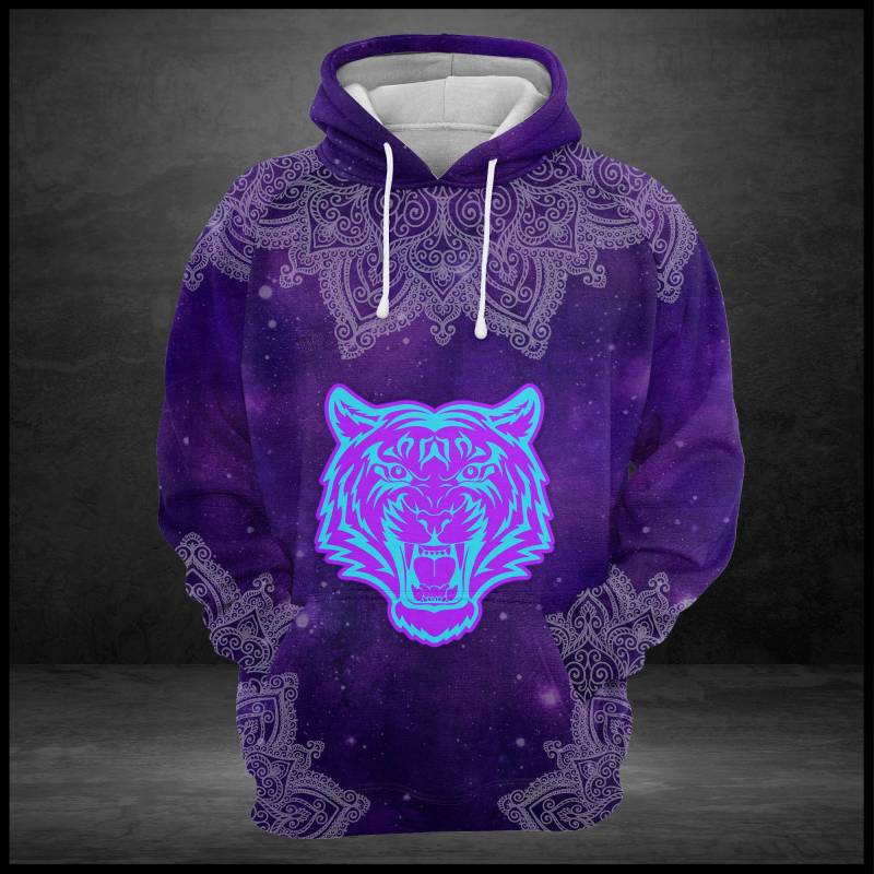 Purple Tiger Mandala G520 – All Over Print Unisex Hoodie