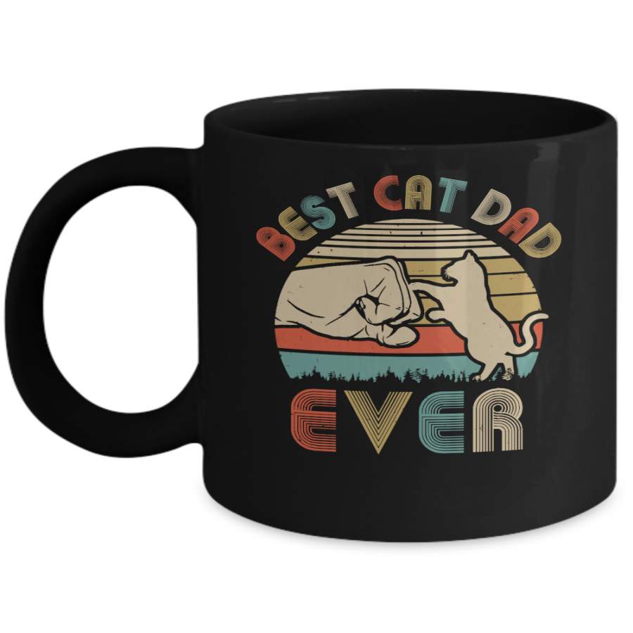 Vintage Best Cat Dad Ever Bump Fit Funny Dat Gifts Mug