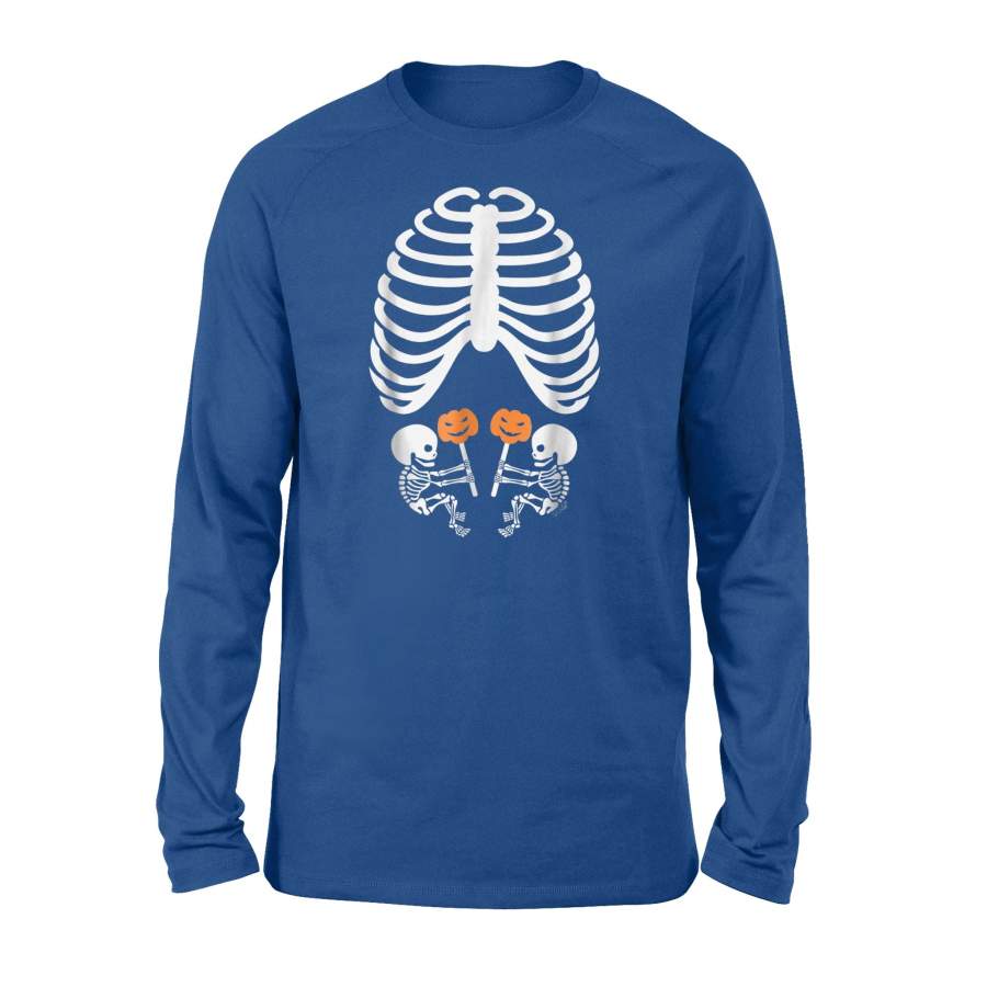 X-Ray Expecting Twins Pregnancy Halloween Long Sleeve T-Shirt