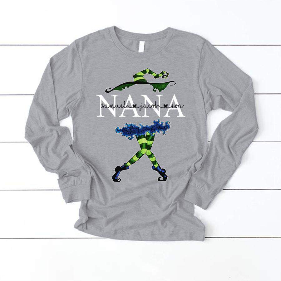 PERSONALIZED NANA WITCH KIDS NAMES   HALLOWEEN SHIRT