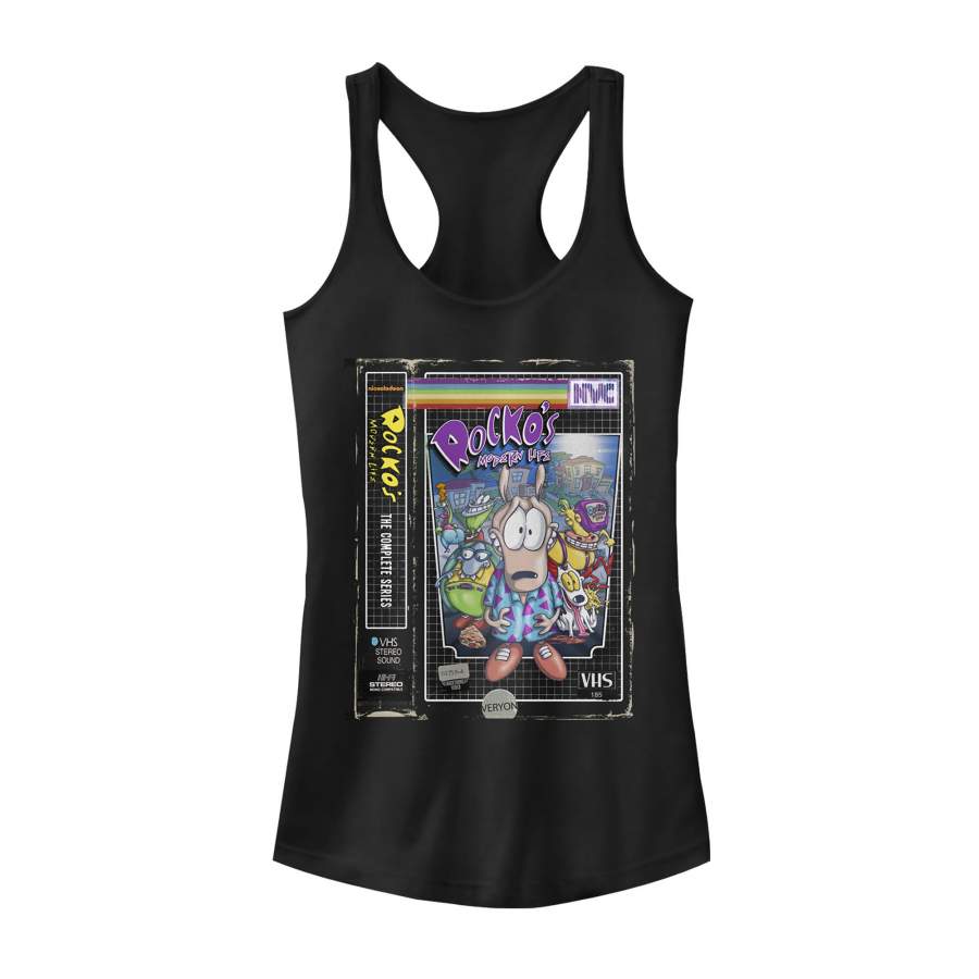 Rocko’s Modern Life Junior’s VHS Cover  Racerback Tank