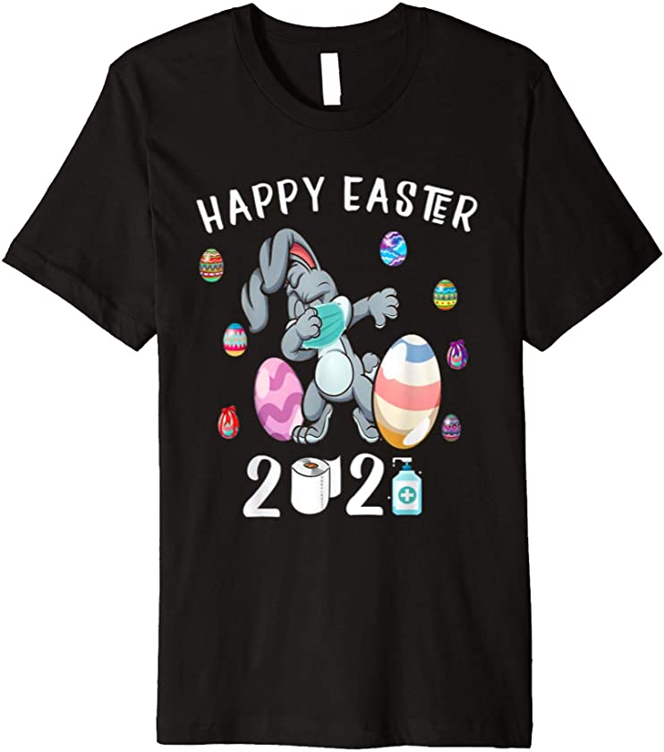 Easter Bunny Dabbing with Easter eggs, Happy Easter 2021 Premium T-Shirt