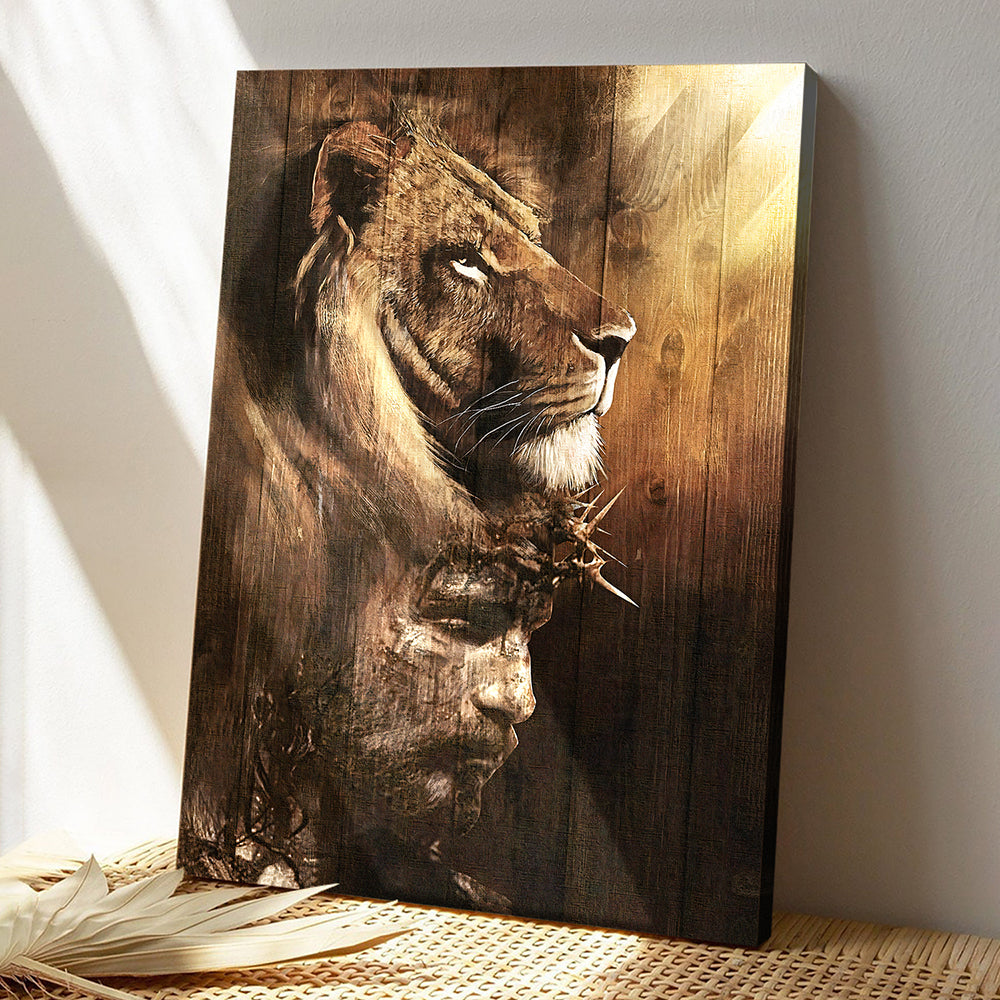 Scripture Canvas Wall Art – Jesus Christ Poster – Christian Canvas Art – Lion And Jesus Beside Canvas Poster – Ciaocustom