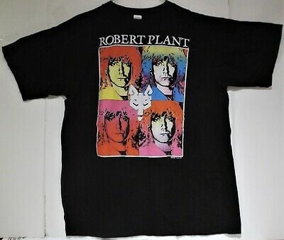 Vintage 1990 Robert Plant “manic Nirvana” Concert T Shirt  Black Led Zeppelin 4977