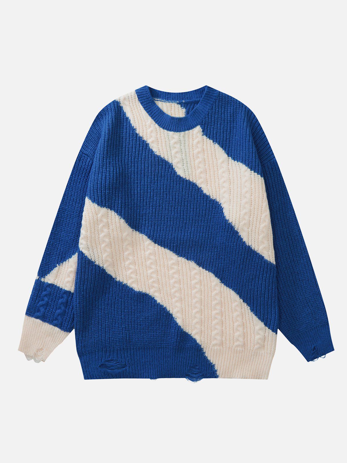 Talishko™ – Irregular Contrast Stripe Sweater