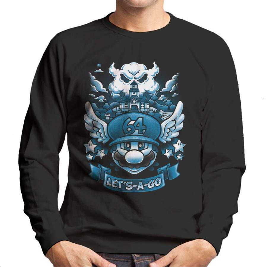 Super Mario 64 Tribute Blue Men’s Sweatshirt