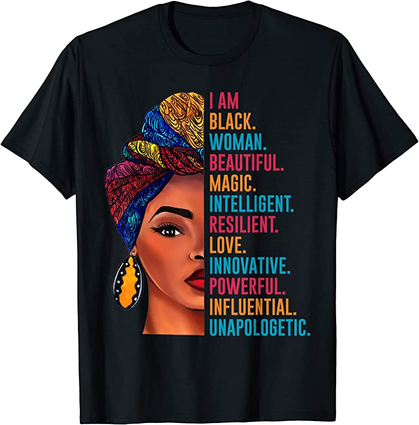 Women Beautiful Intelligent African American Pride Month T-Shirt