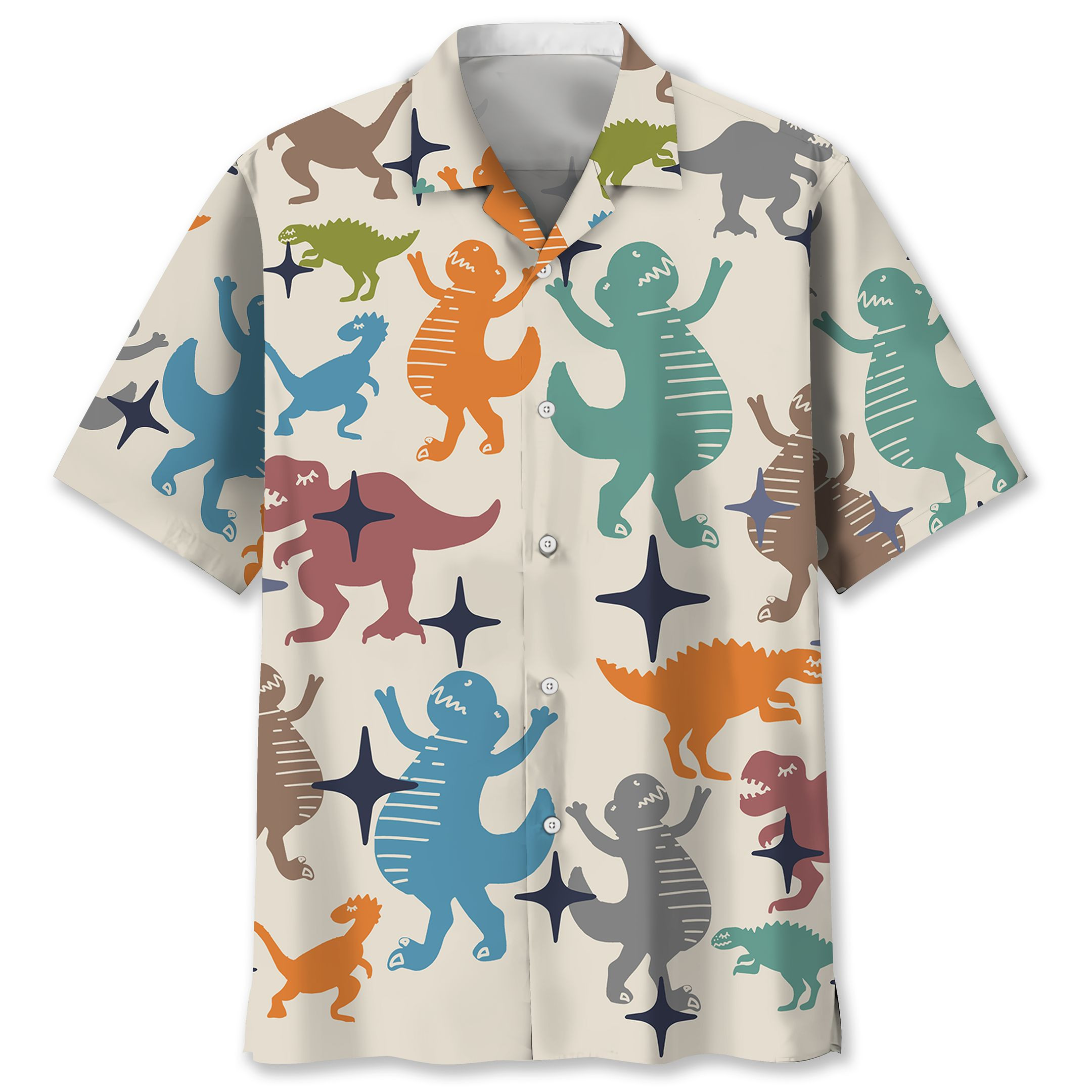 Dinasour Colorful Hawaiian Shirt Ha11079