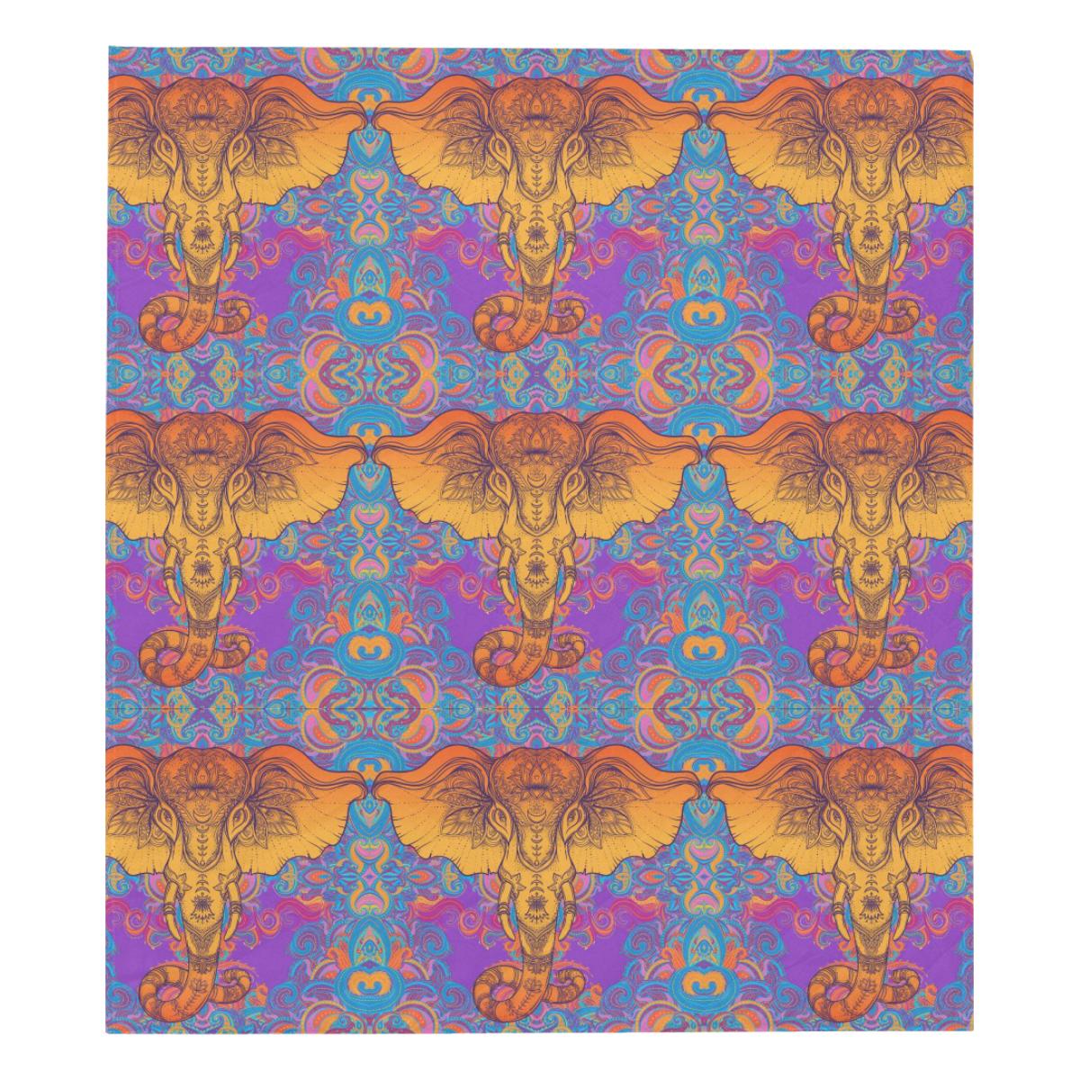 Gold Elephant Indian Premium Quilt