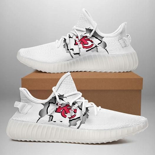 Kansas City Chiefs Ripped Yeezy Shoes Sneakers, Custom Yeezy Boost ...