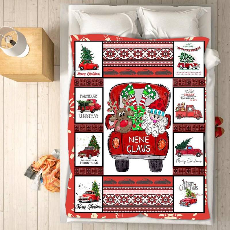 Custom Blankets – Nene Claus Christmas Blanket – Fleece Blankets