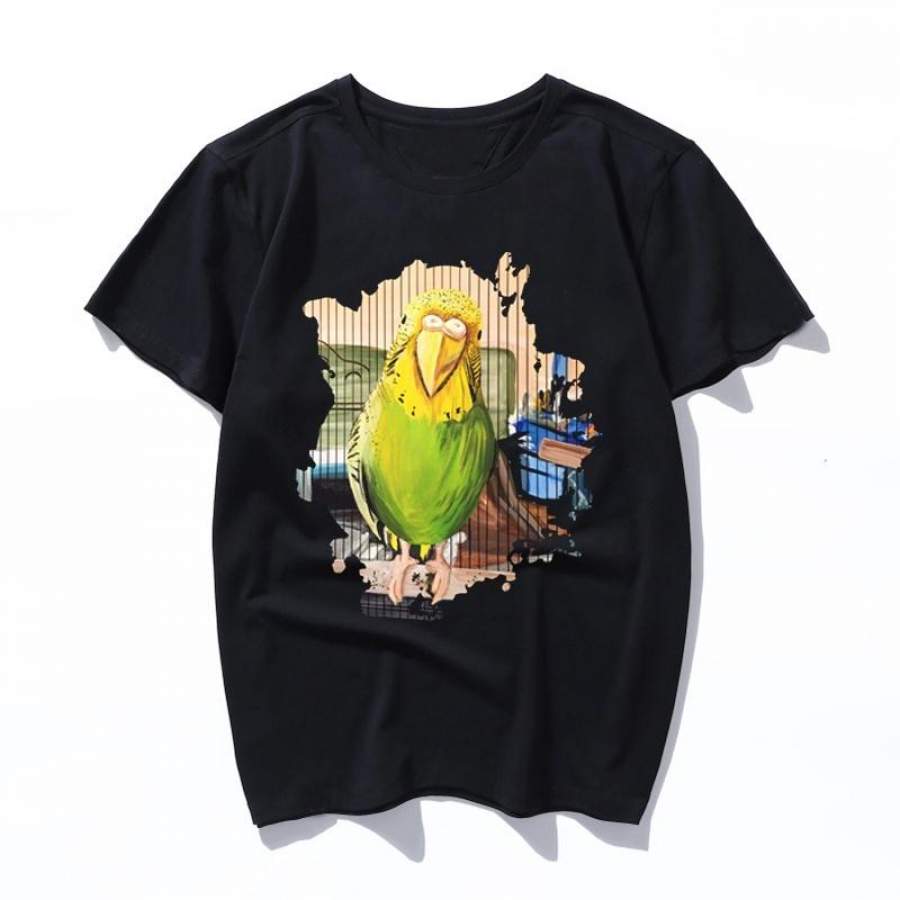 pet parrot ulzzang harajuku t-shirt tshirt women men print t shirt summer aesthetic femaale graphic hands 90s top clothes