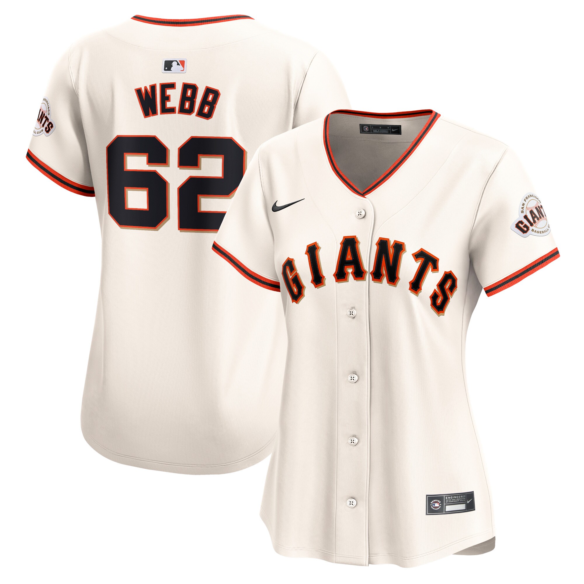 Logan Webb San Francisco Giants Women's Home Limited Player Jersey – Cream