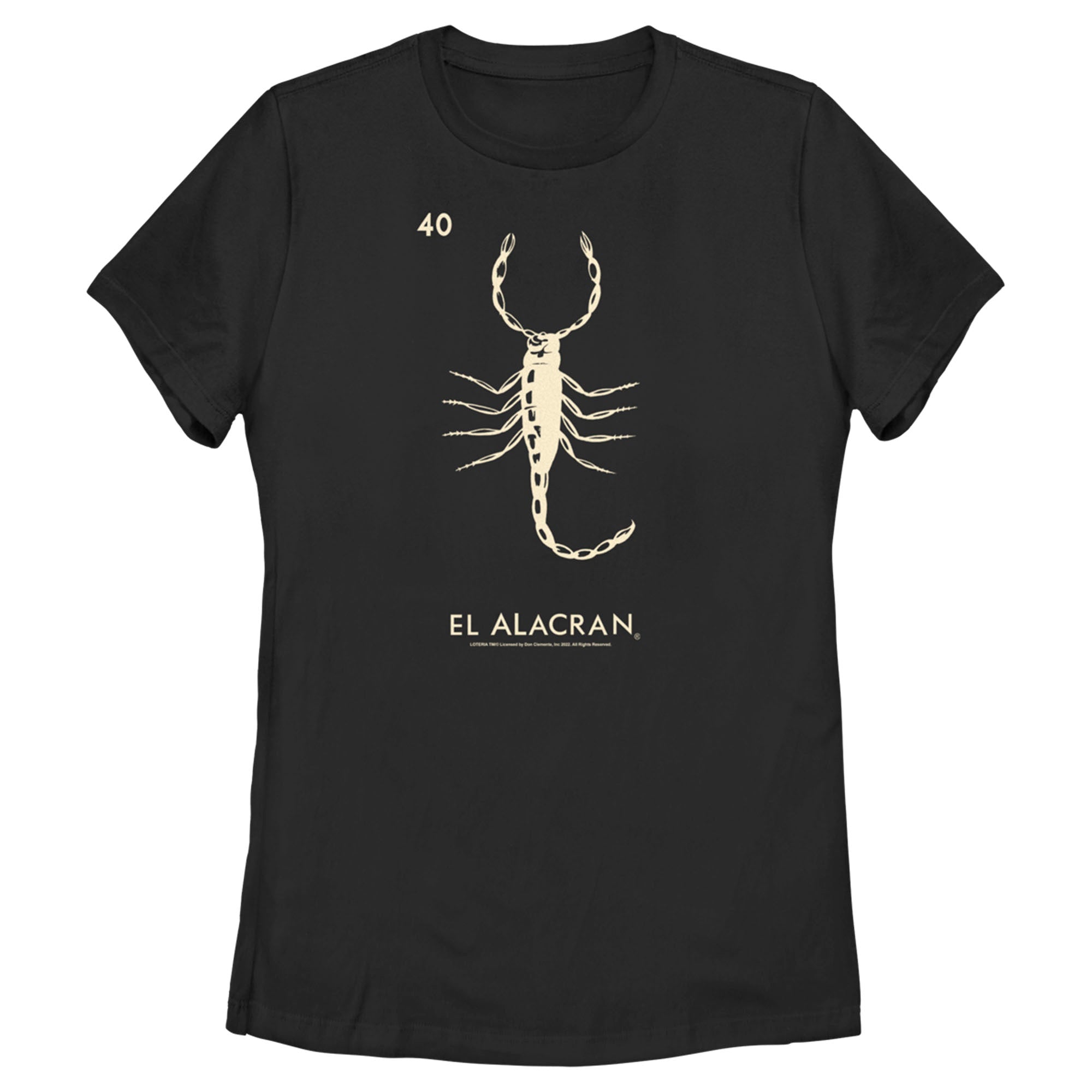 Women’S Loteria El Alacran Card Number 40 T-Shirt