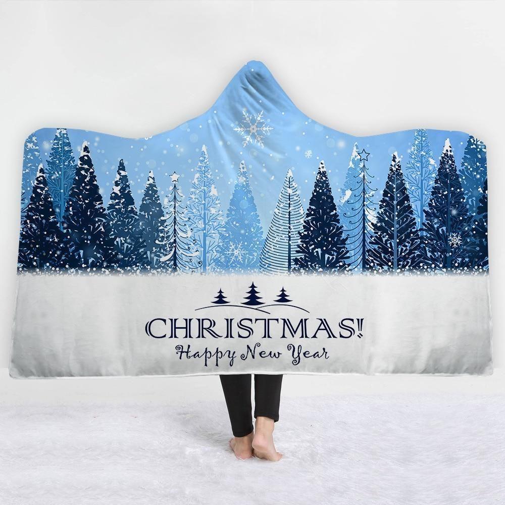 X-Mas Spruce X Pine Trees Hooded Blanket Christmas Decoration Ideas