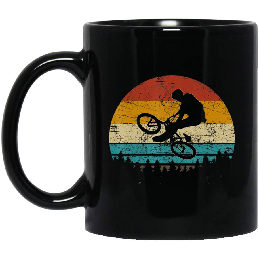 Vintage Retro Freestyle BMX Bike silhouette Design Biker Fan Coffee Mug