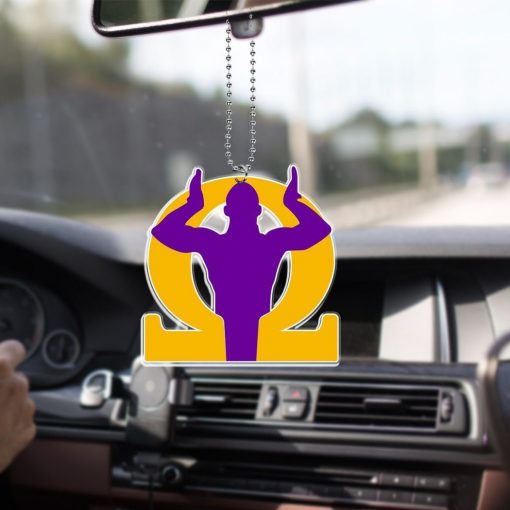 Omega Psi Phi 1911 Gold Omega Greek Letter Hand Sign Car Hanging Ornament