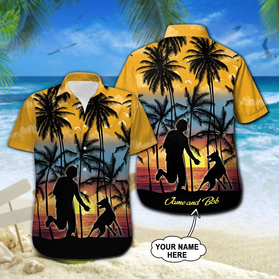 Doberman Custom Name Hawaiian Shirt 212 ND4627