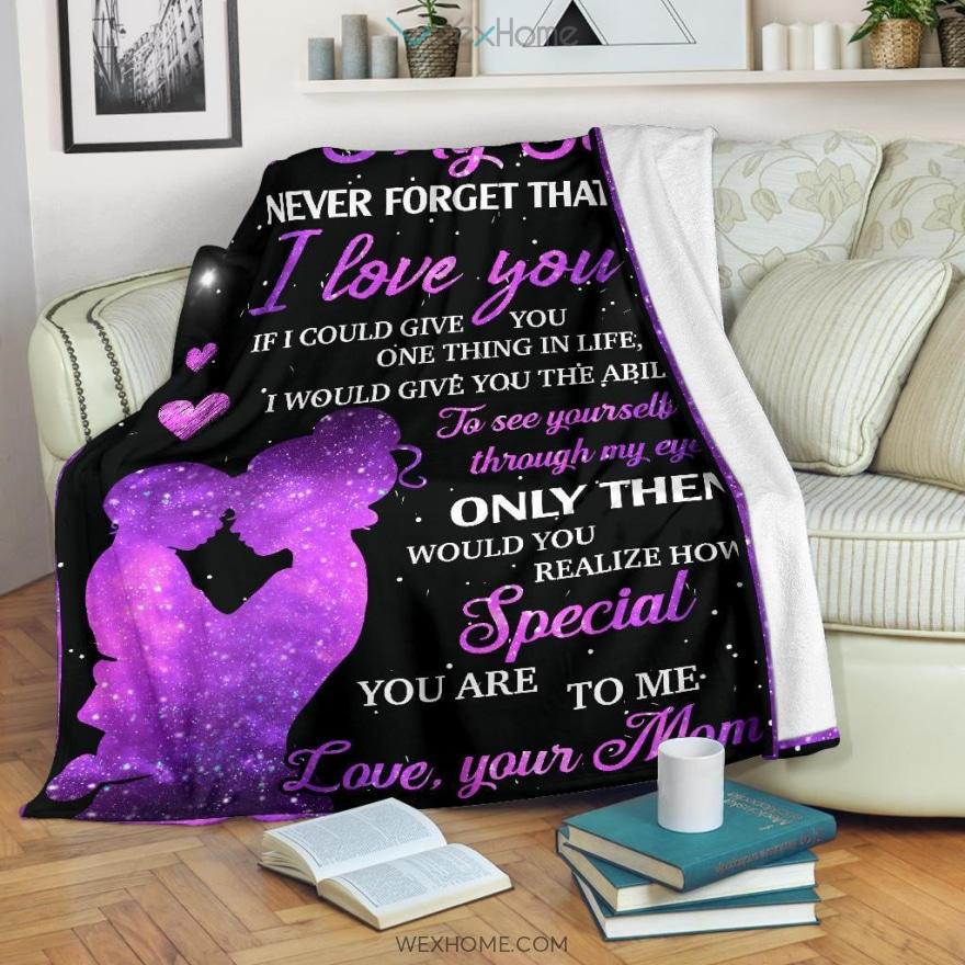 Son Blanket Never Forget I Love You Premium Blanket Purple Full Size