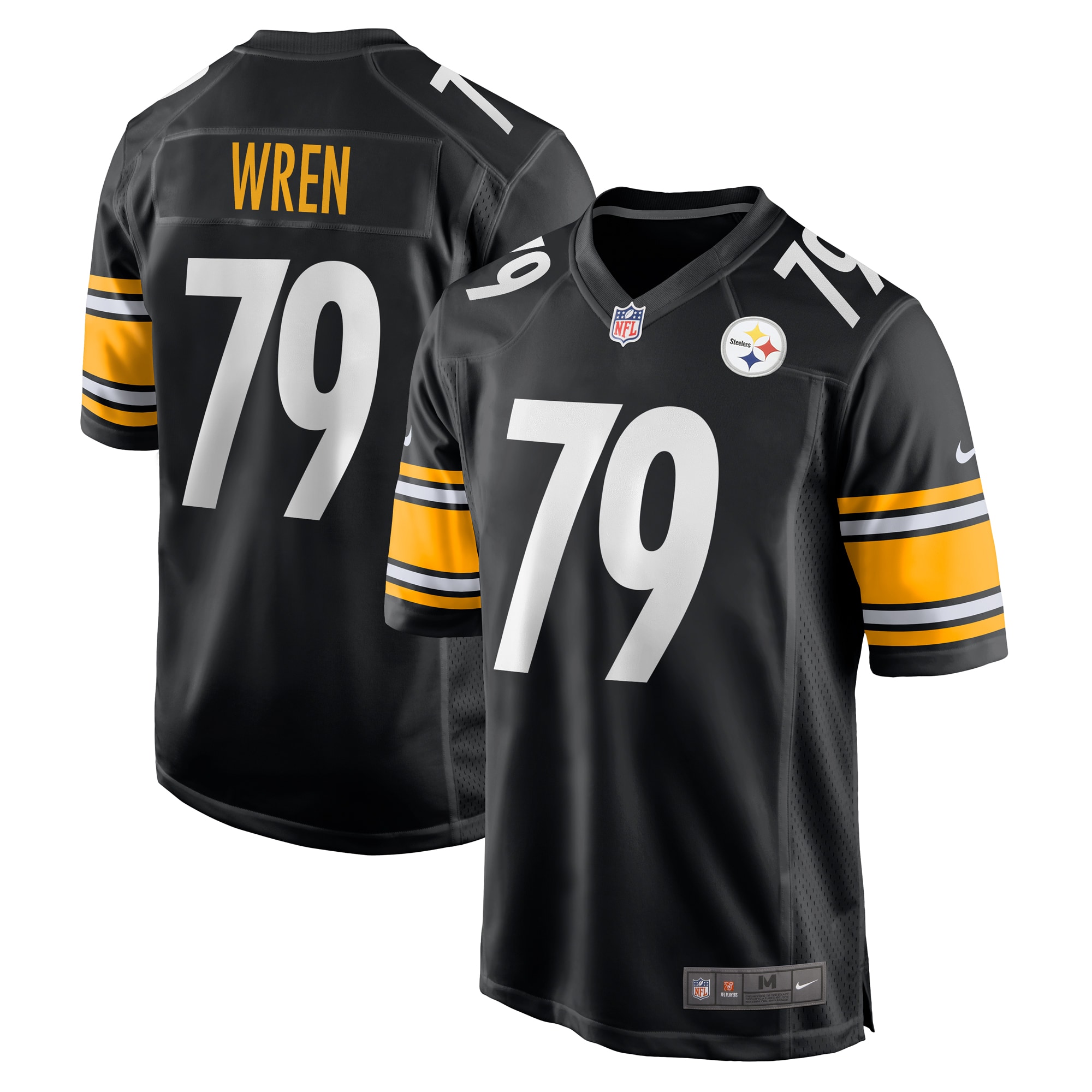 Men’s Pittsburgh Steelers Renell Wren  Black  Game Jersey