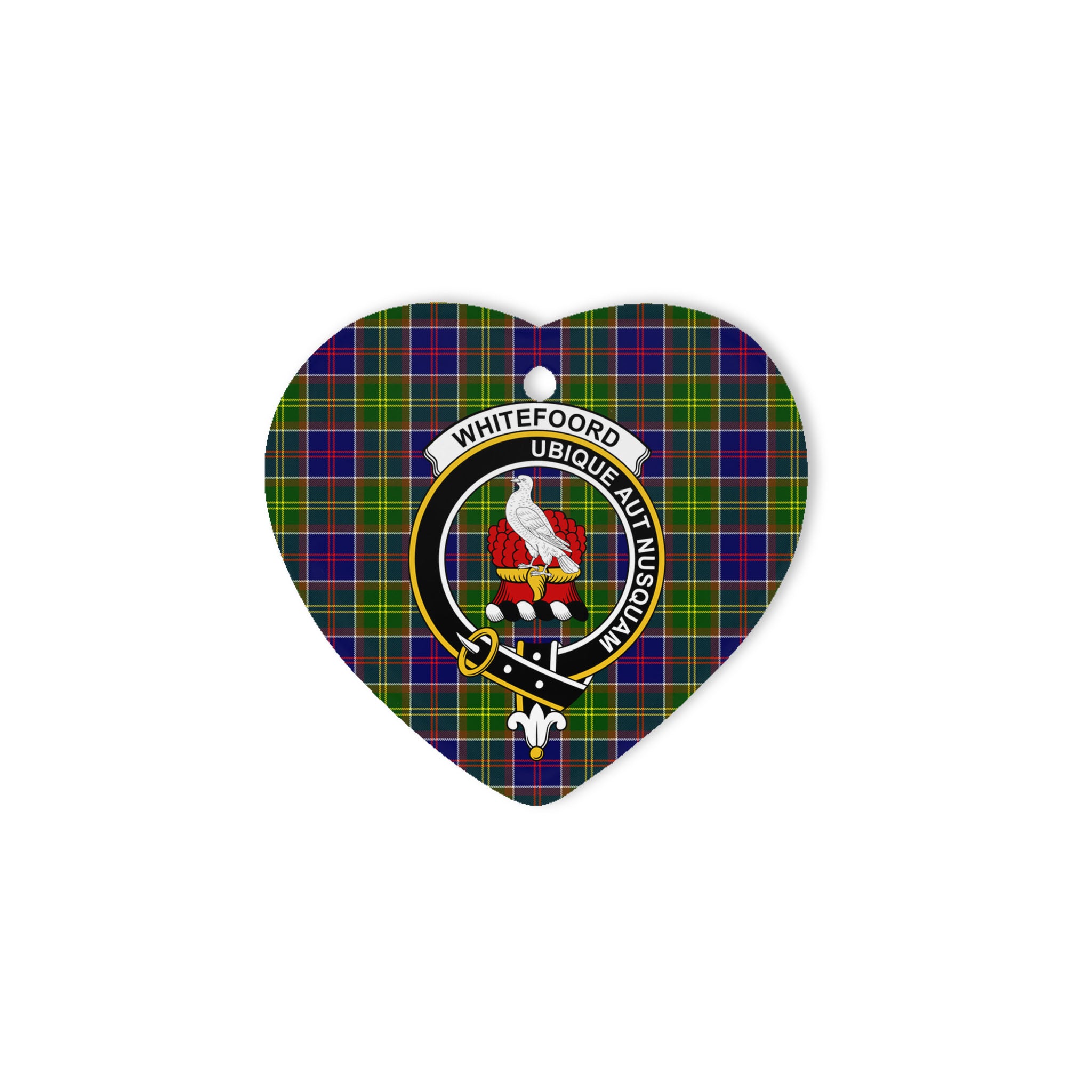 Whitefoord Scottish Clan Plaid Ornament Gift. Christmas Tree Ornament Whitefoord Clan Tartan Ornament Great Christmas Ornaments Gift Heart Ornament