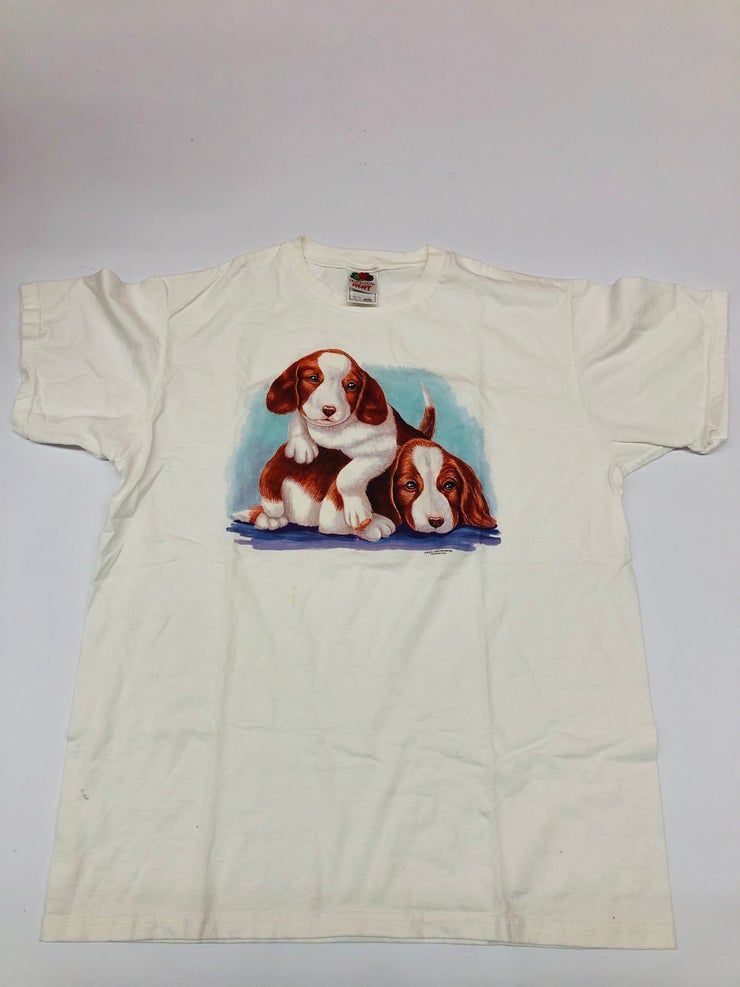 Vintage Dog Brown Blue Shirt