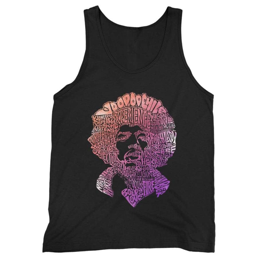 Jimmy Hendrix Lyrics Typography Man’s Tank Top