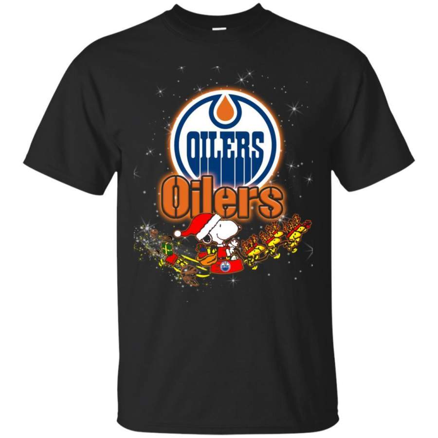 Snoopy Christmas Edmonton Oilers T Shirts