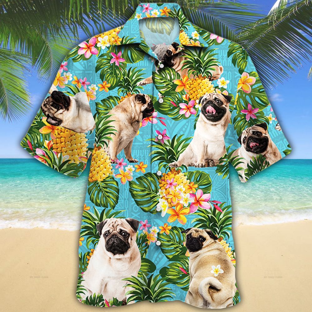 Pug Dog Lovers Pineapple Hawaii Shirt Ha77494