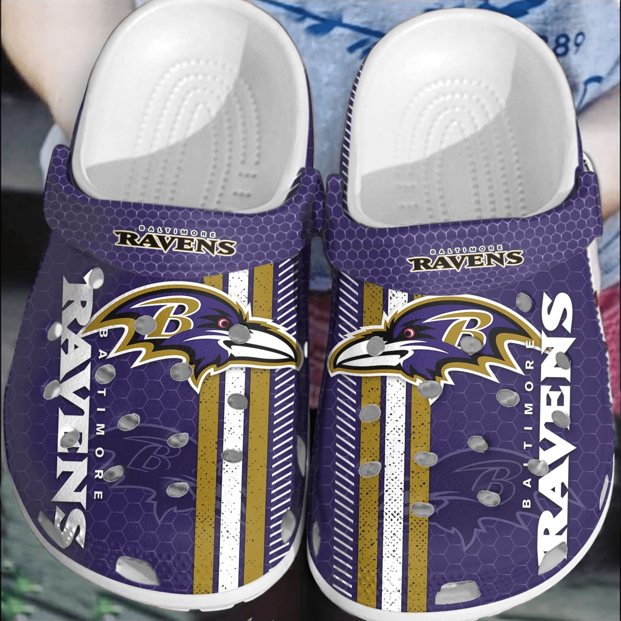 NFL Baltimore Ravens Football Crocss Shoes Crocband Comfortable Clogs For Men Women