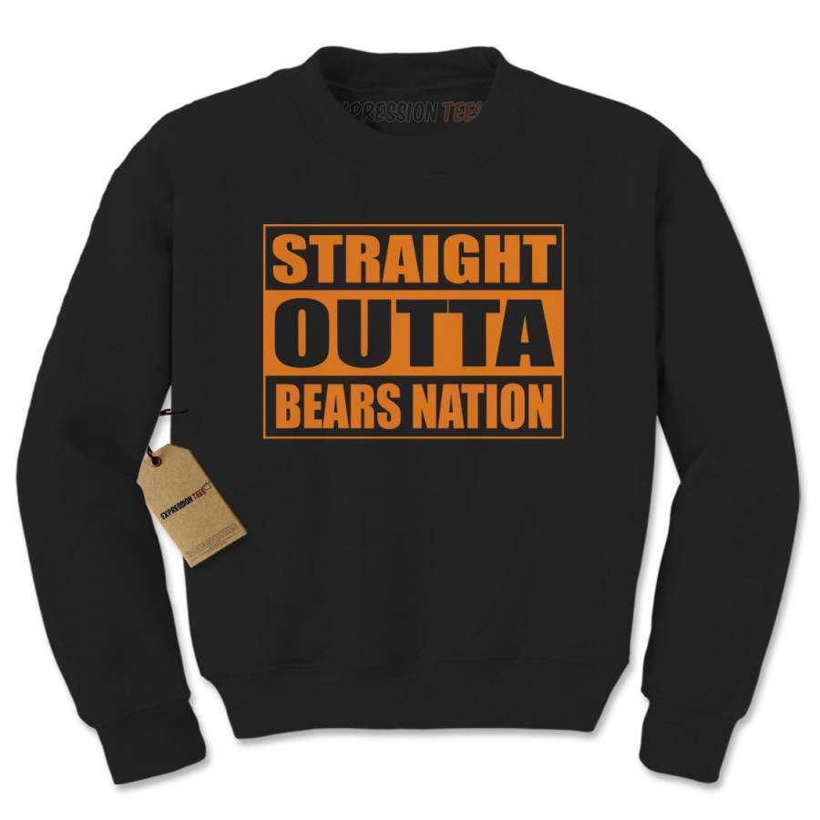 Straight Outta Bears Nation Football Adult Crewneck Sweatshirt