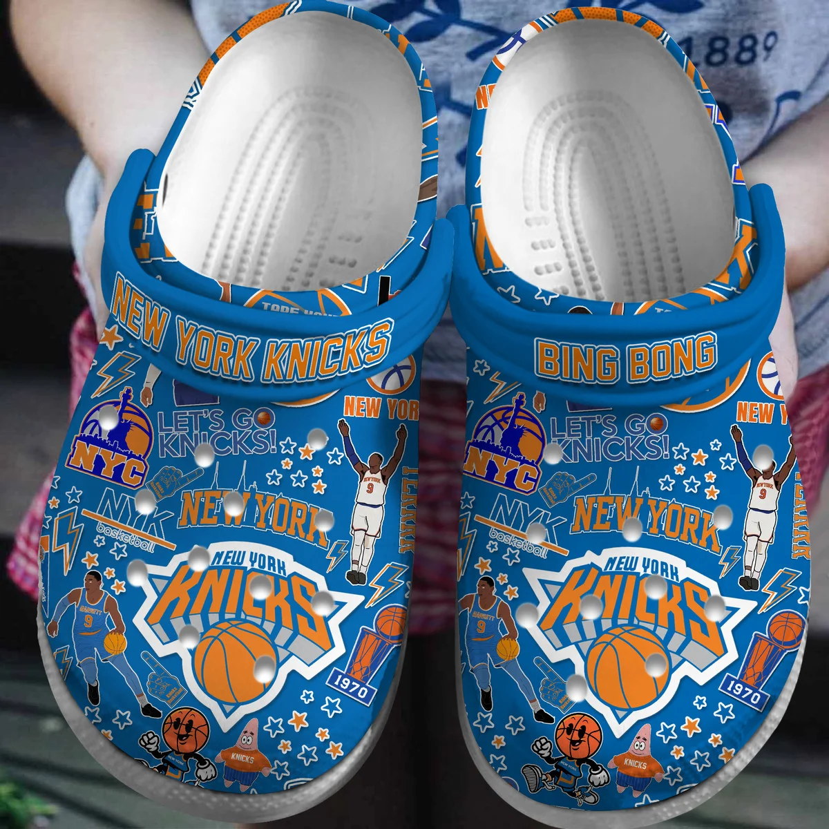 New York Knicks Basketball team NBA Sport Crocss Clogs Shoes Crocband Comfortable For Men Women and Kids