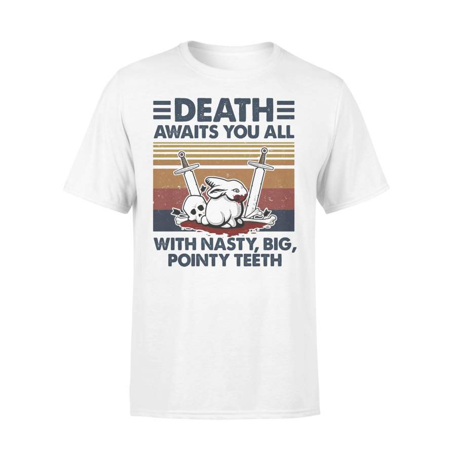 Death Awaits You All With Nasty Big Pointyth Rabbit Skull Vintage T-shirt