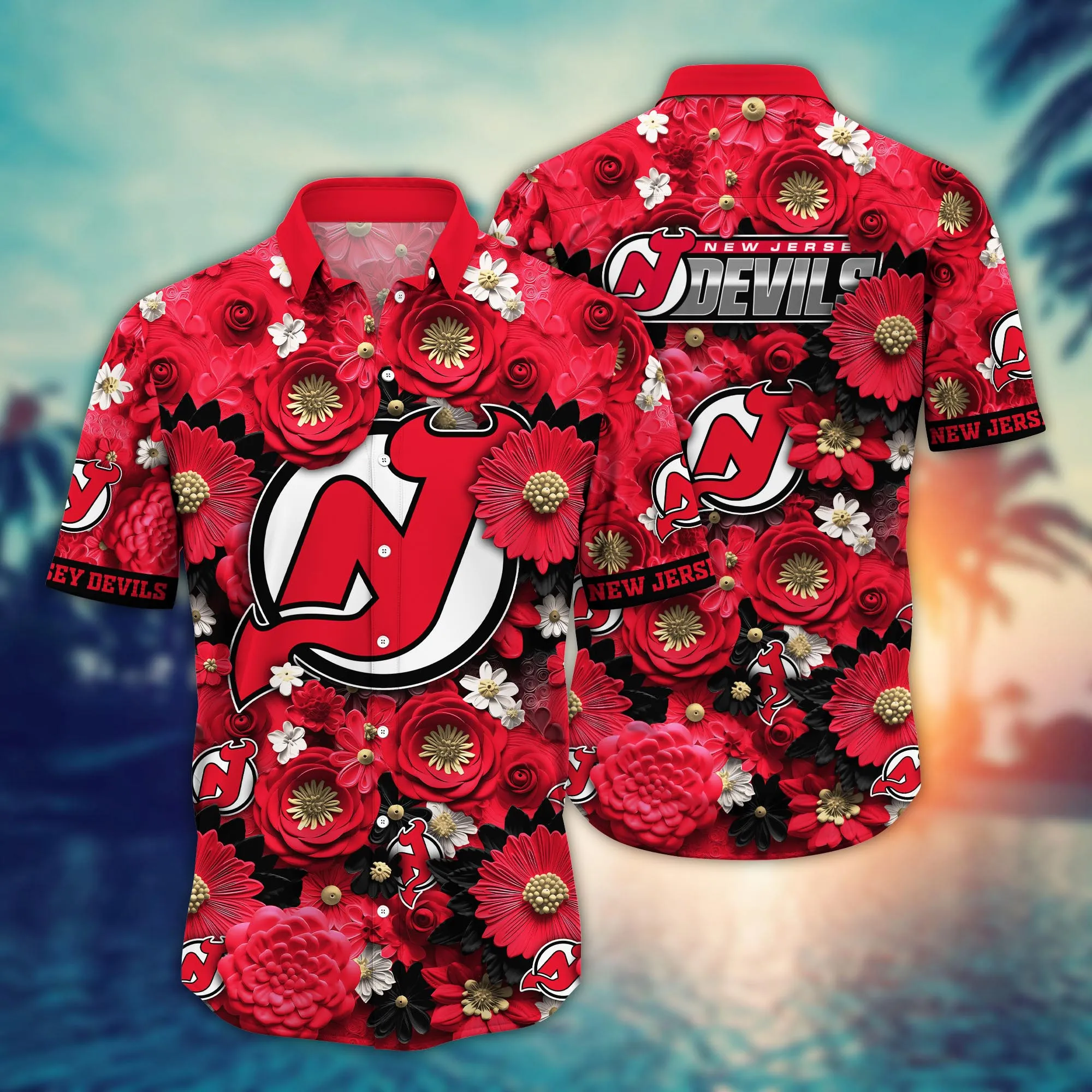 New Jersey Devils Nhl Hawaiian Shirt Trending For This Summer Customize Shirt Any Team