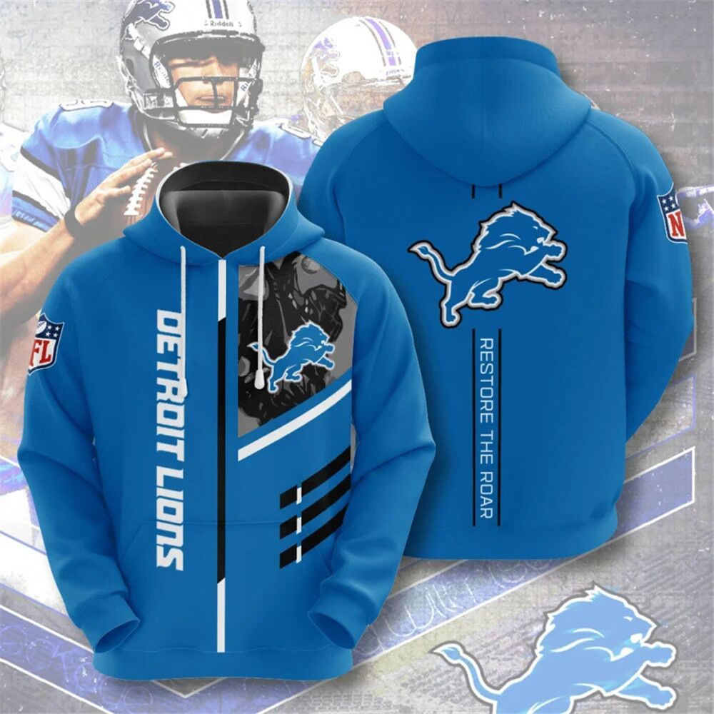 3D Digital Print Football Team Lions Sports Pullover Hoodies