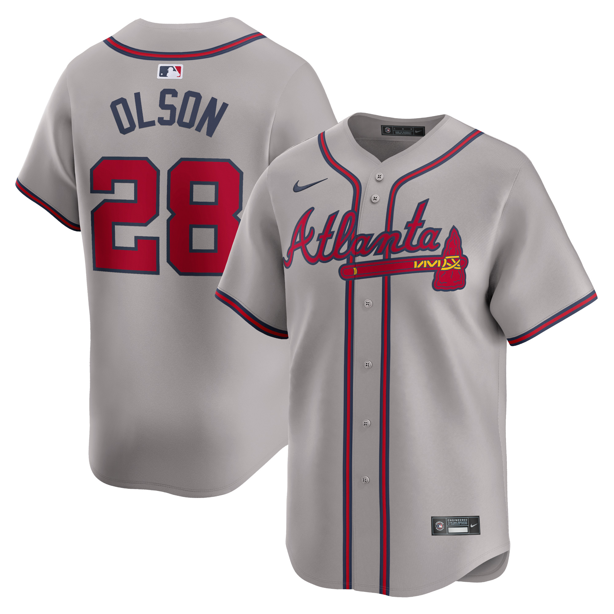 Matt Olson Atlanta Braves Away Limited Player Jersey – Gray