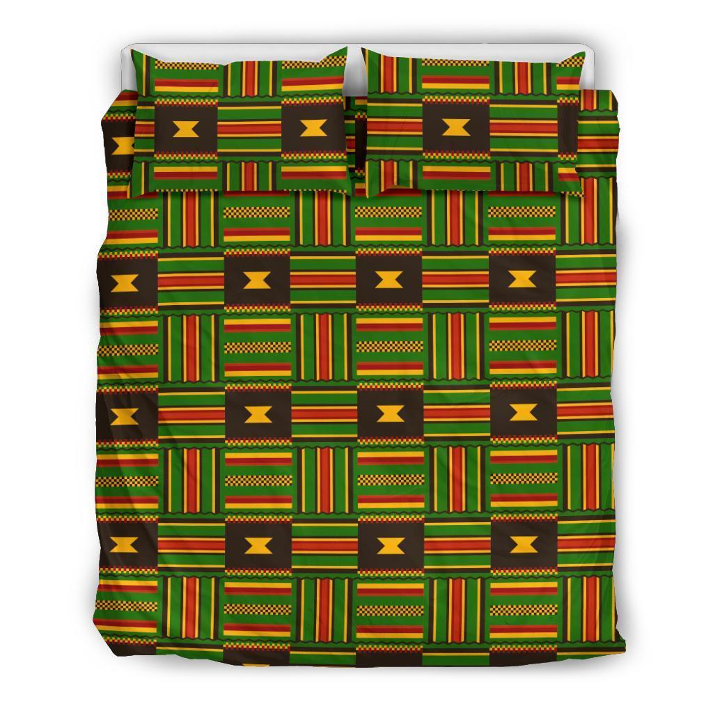 Greek Life Bedding Set – Kente Cloth Ghanaian Pattern Duvet Cover & Pillow Cases