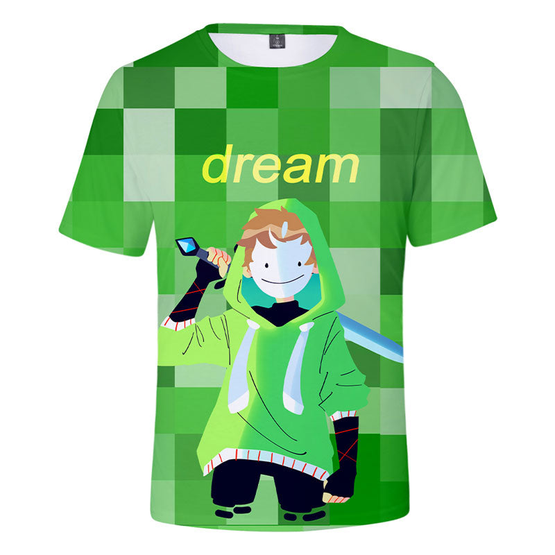 20 Million Dream Print T-Shirt Minecraft Dream Short Sleeve Tee