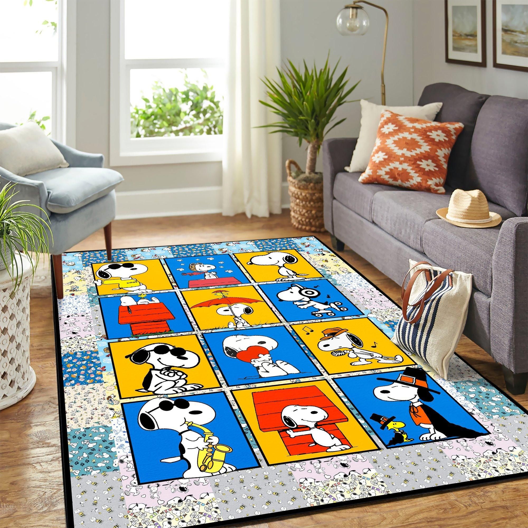 Snoopy Cute Area Rug Geeky Carpet – Home Decor – Bedroom Living Room Décor