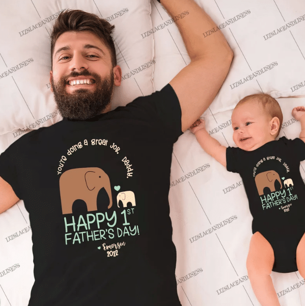 You’Re Doing A Great Job Daddy T-Shirt & Baby Onesie, Dad And Baby Matching Shirts, Father And Son/ Daughter, Father’S Day Gift
