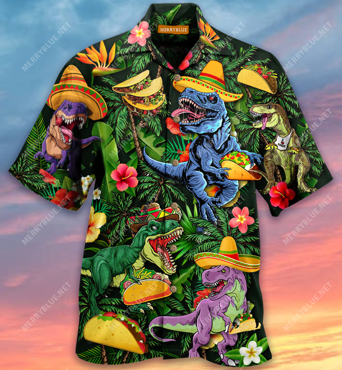 Taco T-Rex Unisex Hawaiian Shirt