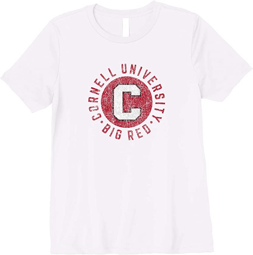 Womens Cornell Big Red Apparel Vintage White Circle Script Premium T-Shirt