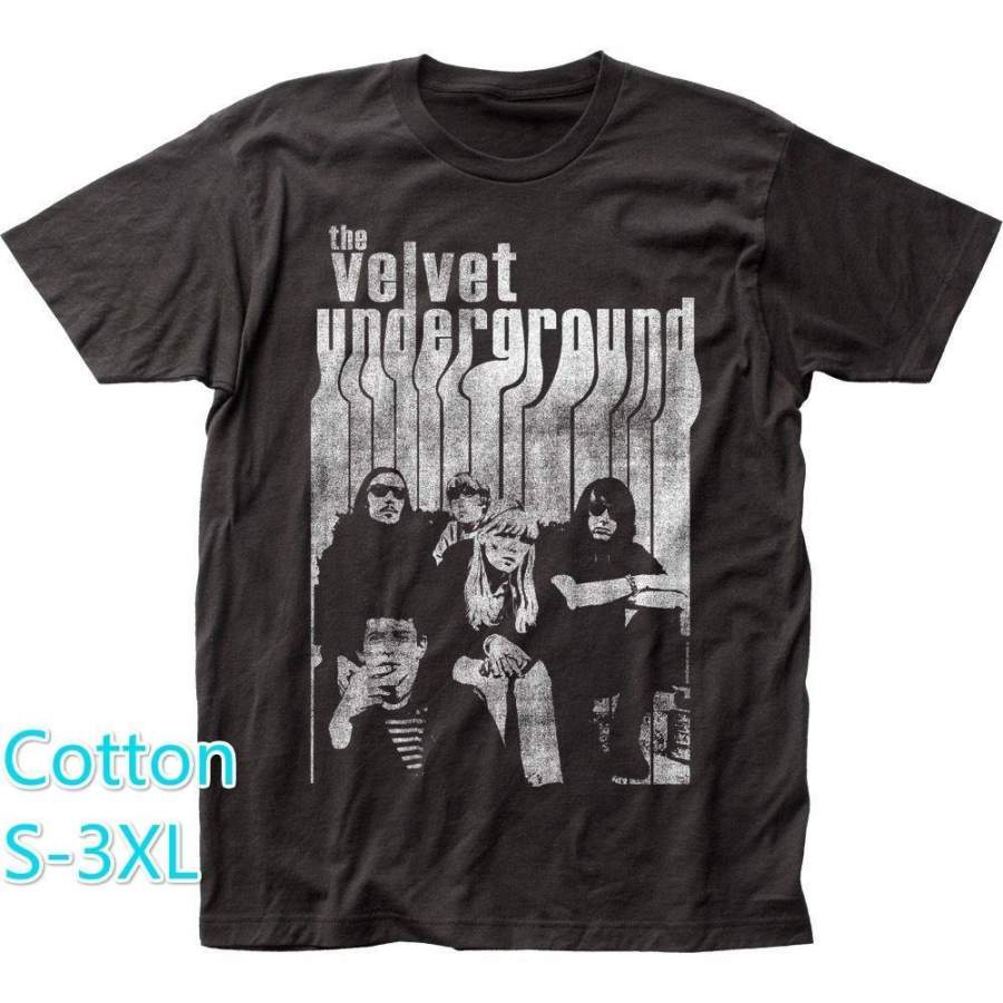 The Velvet Underground Nico Band Group Distress Vintage Photo New T-Shirt Men’S Fashion Crew Neck Short Sleeves Cotton Tops Clothing, Black