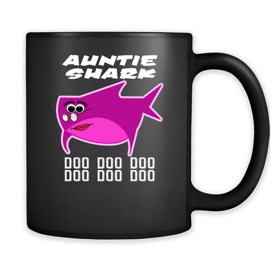 Auntie Shark Doo Doo Doo – Full-Wrap Coffee Black Mug