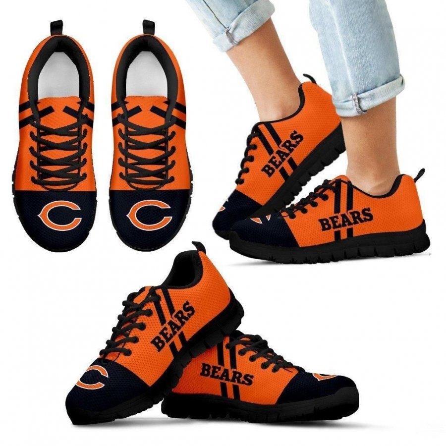 Line Stripe Logo Bottom Chicago Bears Sneakers #364