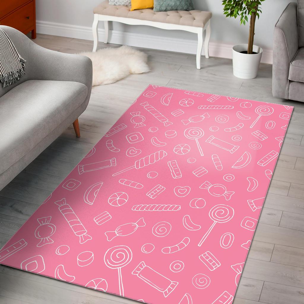 Sweet Candy Pink Background Area Rug