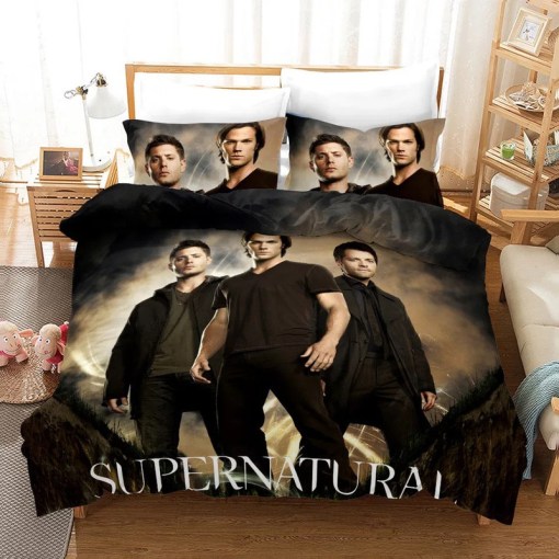 Supernatural Dean Sam Winchester 1 Duvet Cover Pillowcase Home Decor 3D Bedding Set